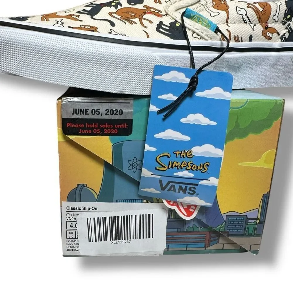 Vans x The Simpsons Family Pets Classic Slip‑On Youth Kids Size 4 NIB